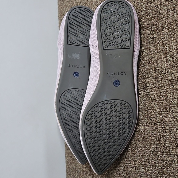 Rothy's Petal Pink Pointed Toe Ballet Flats Sz 9.5 Womens Solid Point - Picture 3 of 8